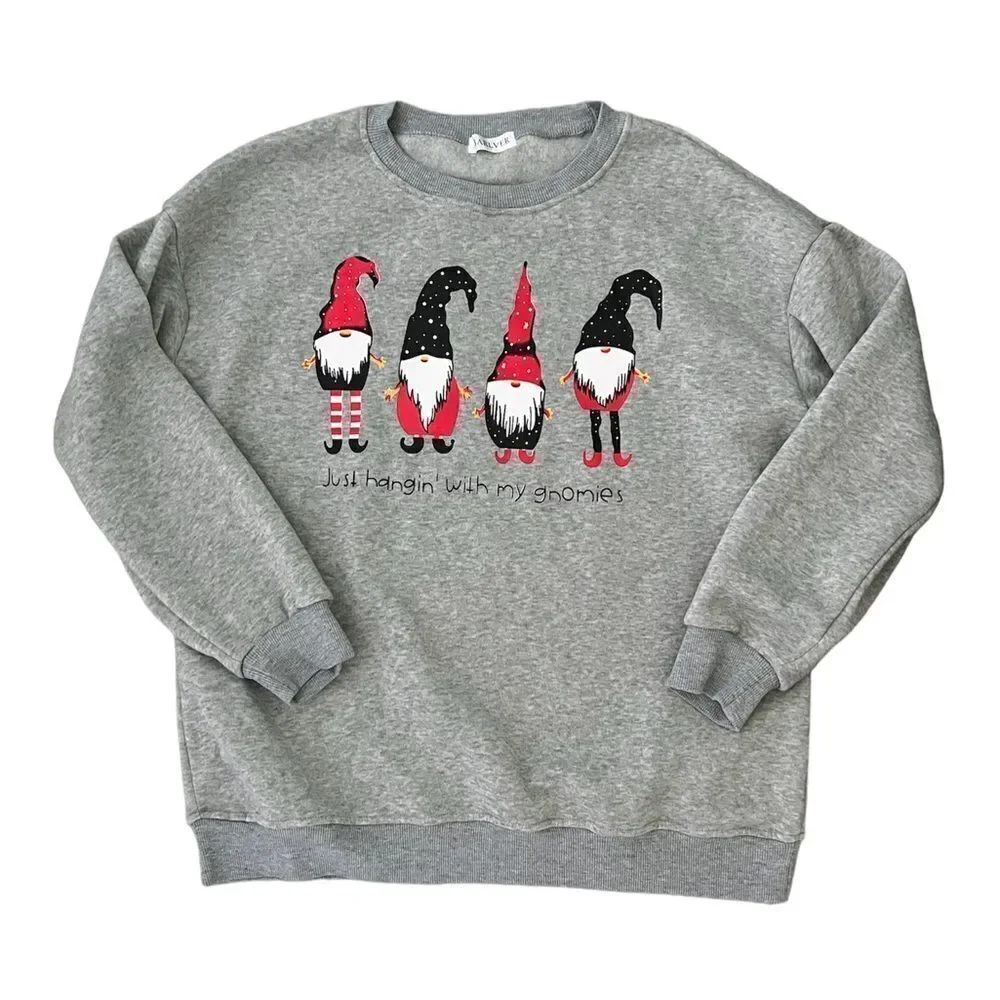 Barvler Just Hangin’ with my Gnomies Crewneck Sweatshirt Gnome size XL